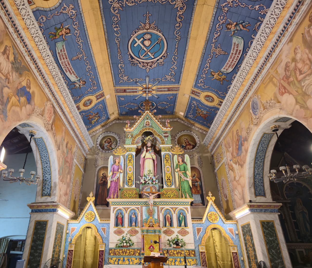 Altar detail with Moscheni artwork